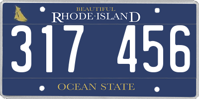 RI license plate 317456