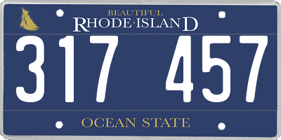 RI license plate 317457
