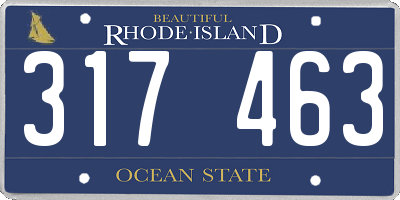 RI license plate 317463