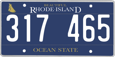 RI license plate 317465