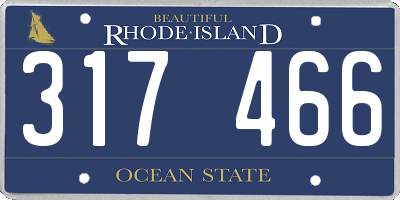 RI license plate 317466