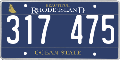 RI license plate 317475