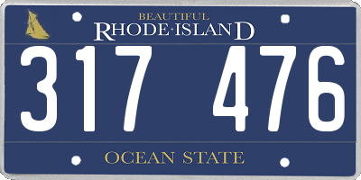 RI license plate 317476