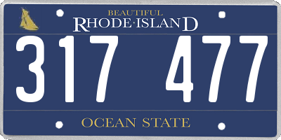 RI license plate 317477