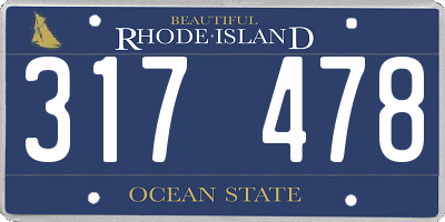 RI license plate 317478