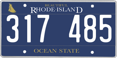 RI license plate 317485