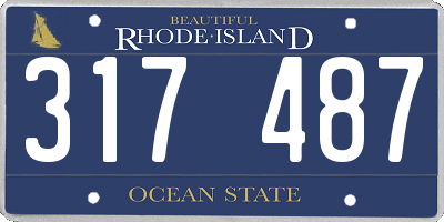 RI license plate 317487