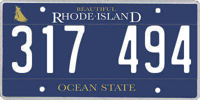 RI license plate 317494