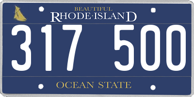 RI license plate 317500