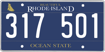 RI license plate 317501