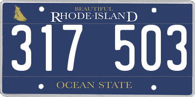 RI license plate 317503