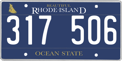 RI license plate 317506