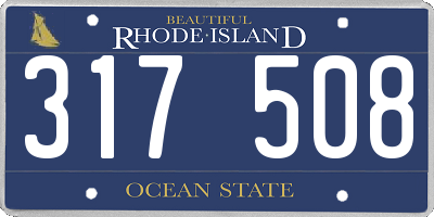 RI license plate 317508