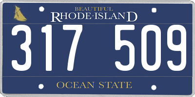 RI license plate 317509