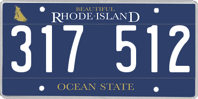 RI license plate 317512