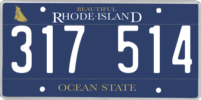 RI license plate 317514