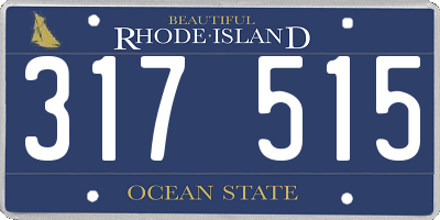 RI license plate 317515