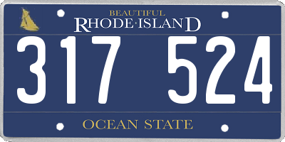 RI license plate 317524