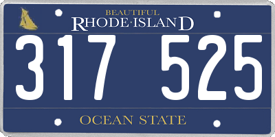 RI license plate 317525
