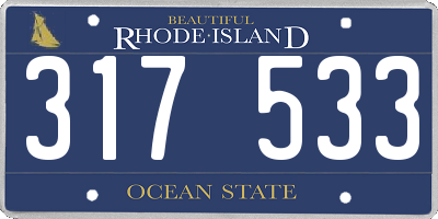 RI license plate 317533