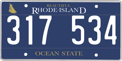 RI license plate 317534