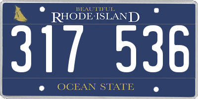 RI license plate 317536