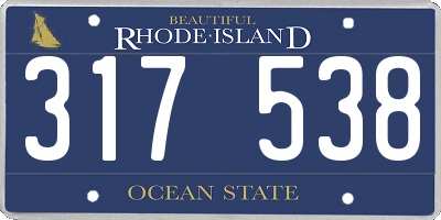 RI license plate 317538
