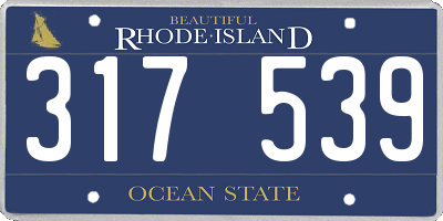 RI license plate 317539