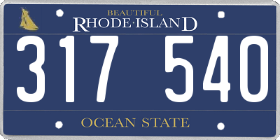 RI license plate 317540