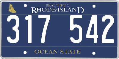 RI license plate 317542