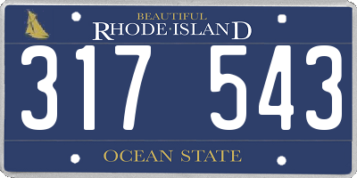 RI license plate 317543