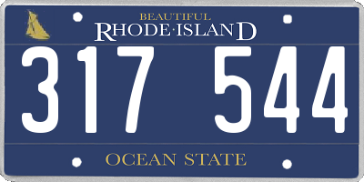 RI license plate 317544