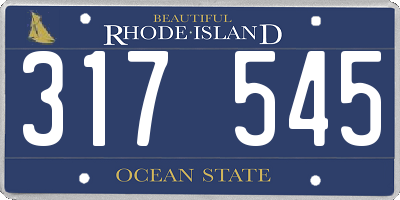RI license plate 317545