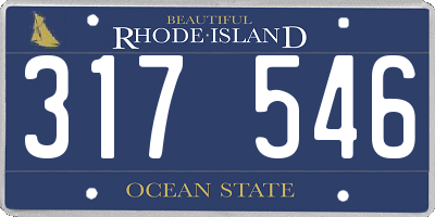 RI license plate 317546