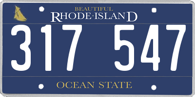 RI license plate 317547