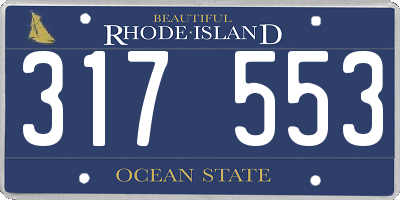 RI license plate 317553