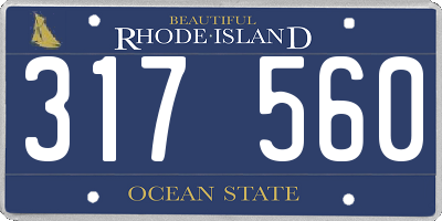 RI license plate 317560