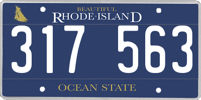 RI license plate 317563