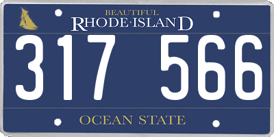 RI license plate 317566