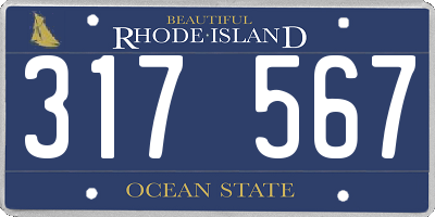 RI license plate 317567