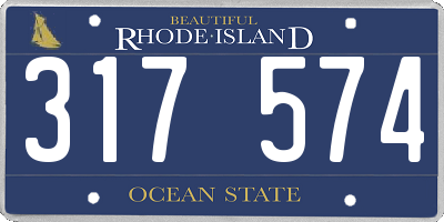 RI license plate 317574