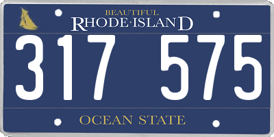 RI license plate 317575