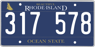 RI license plate 317578