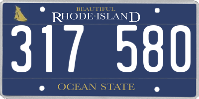 RI license plate 317580