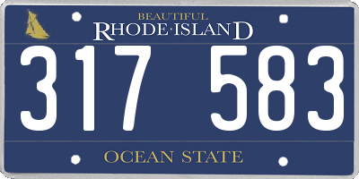 RI license plate 317583