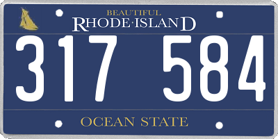 RI license plate 317584