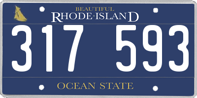 RI license plate 317593