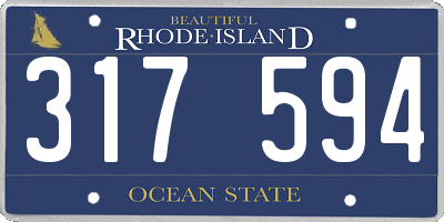 RI license plate 317594