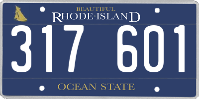 RI license plate 317601