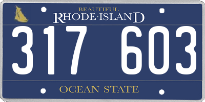RI license plate 317603